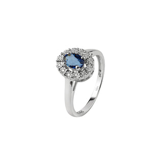Anello  Bliss in oro bianco con zaffiro e diamanti ( cod.art. 20074150)