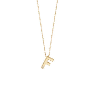 Collierino  Bliss in oro giallo 9kt e diamante - lettera F (cod.art. 20090392)