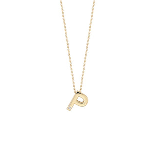 Collierino Bliss in oro giallo 9kt e brillanti - lettera P (Cod.art.20090402)