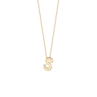 Collierino Bliss in oro giallo 9kt e brillanti - lettera S (cod.art. 20090408)
