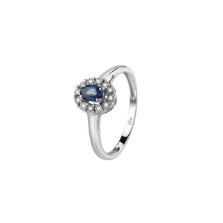 Anello  Bliss in oro bianco con zaffiro e diamanti (cod.art. 20094848)