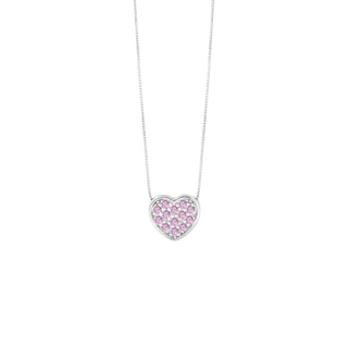 Collana Bliss forma cuore in oro bianco e zaffiri (cod.art. 20104389)