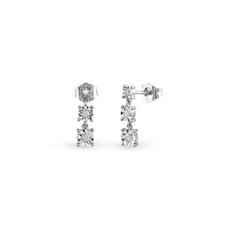 Orecchini Bliss trilogy in oro bianco con diamanti (cod.art. 20106610)