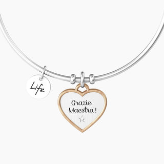 Bracciale kidult collezionabile in acciaio 316L,rose Gold pvd e cristalli(cod.art. 732001)