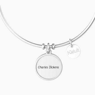 Bracciale rigido donna con frase c. dickens Tu sei una persona… charles dickens (cod art. 732124)