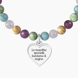 Bracciale kidult collezionabile in acciaio 316L,pietre multicolor e cristalli ( cod.art. 732134)