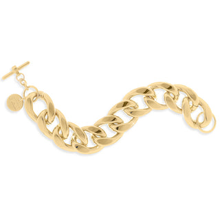 Bracciale  unoaerre con catena maxi in bronzo dorato ( cod.art. 0669)