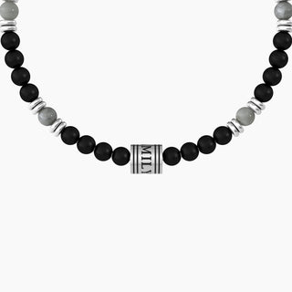 Bracciale kidult collezionabile in acciaio 316L,black pvd e pietre multicolor (cod.art.732176)
