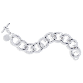 Bracciale unoaerre catena grumetta maxi in bronzo argentato ( cod.art. 0769)
