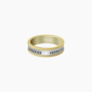 Bracciale kidult collezionabile in acciaio 316L,Gold pvd e cristalli ( Cod. Art. 721002-09)