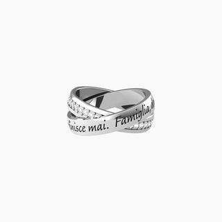 Anello kidult collezionabile in acciaio 316L e cristalli ( cod.art. 721005-11)