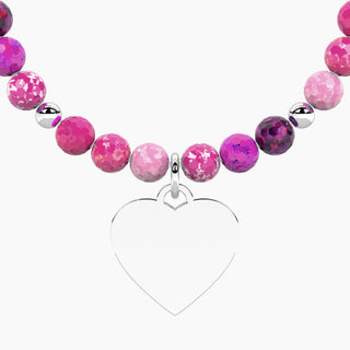 Bracciale kidult collezionabile in acciaio 316L,agata multicolore striata e cristalli (cod.art. 732223)