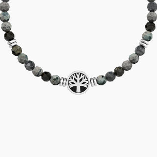 Bracciale kidult collezionabile in acciaio 316L,black pvd e agata grigia striata ( cod.art. 732241)