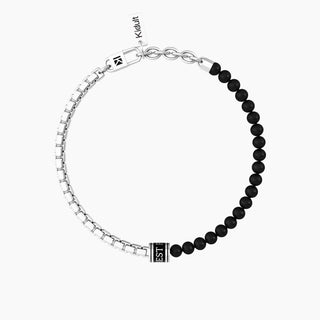 Bracciale kidult collezionabile in acciaio 316L,black pvd e agata nera(cod.art.732249)