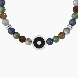 Bracciale kidult collezionabile in acciaio 316L,black pvd,pietre multicolore e cristalli (cod.art. 732262).