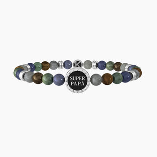 Bracciale kidult collezionabile in acciaio 316L,black pvd,pietre multicolore e cristalli (cod.art. 732262).