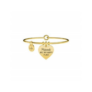 Bracciale kidult collezionabile in acciaio 316L Gold pvd e cristalli( cod.art. 731638)