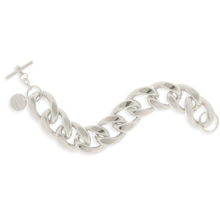 Bracciale unoaerre con catena maxi in bronzo argentato ( cod.art. 1685)