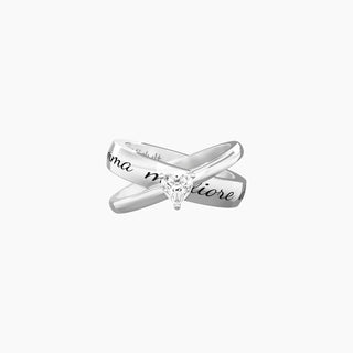 Anello kidult collezionabile in acciaio 316L e zircone (cod.art. 721012-17)