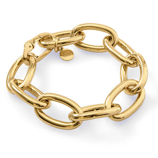 Bracciale catena forzatina in bronzo dorato lucido unoaerre ( cod.art. 1768)