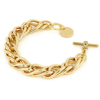 Bracciale in bronzo dorato con catena spiga unoaerre ( cod.art. 1865)