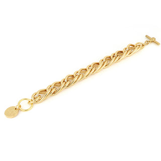 Bracciale in bronzo dorato con catena spiga unoaerre ( cod.art. 1865)