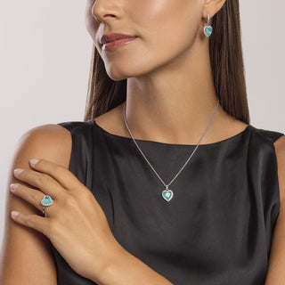 Girocollo in argento con glass azzurro (cod.art.553733)