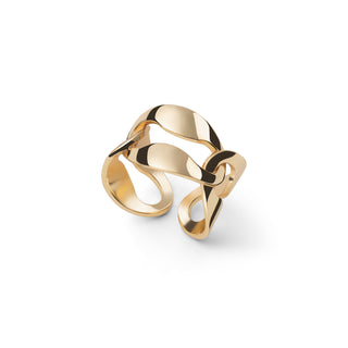 Anello  unoaerre maglia marina dorata (cod.art. 2641)