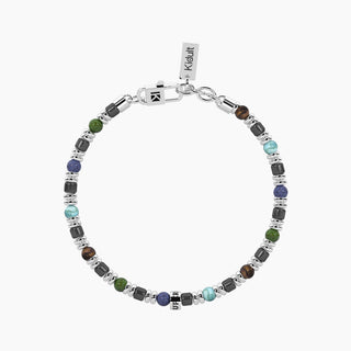Bracciale kidult collezionabile in acciaio 316L e pietre multicolor ( cod.art. 732355)