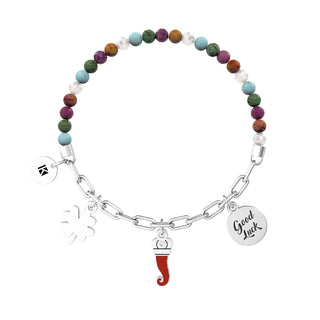 Bracciale kidult collezionabile in acciaio 316L,pietre multicolore,smalto e cristalli (cod.art. 732236)