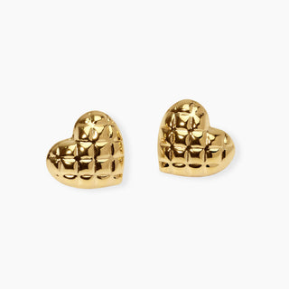 Orecchini cuore in acciaio dorato matelassé kidult cod.art. 861122