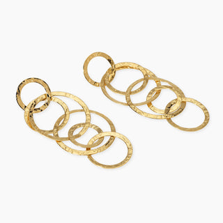 Orecchini pendenti in acciaio dorato martellato kidult Cod.art.861140