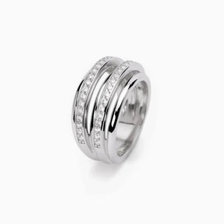 Anello Fascia in Argento e Zirconi Mabina Gioielli 523268