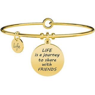 Bracciale kidult collezionabile in acciaio 316L Gold pvd e cristalli ( cod.art. 731640)