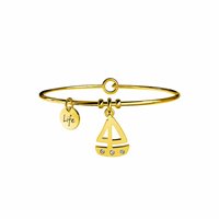 Bracciale kidult collezionabile in acciaio 316L Gold pvd e cristalli (cod.art. 231726)