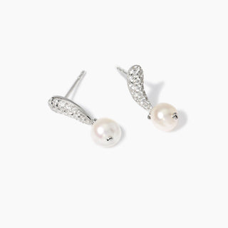 Orecchini con pavé di zirconi e perle coltivateOpera mabina (cod.art.563846)