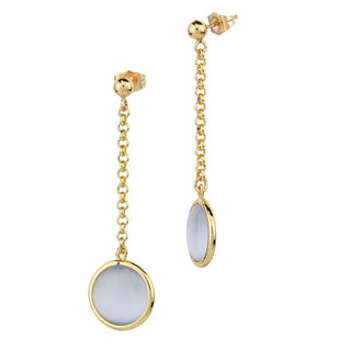 XOR758DF Orecchini placcati oro giallo con cristalli grigio pendenti