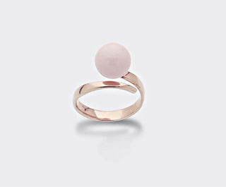 Collezione Rainbow mikiko anello in Argento e agglomerato di corallo rosa 10mm (cod.art.MA7123A3CORALLO)