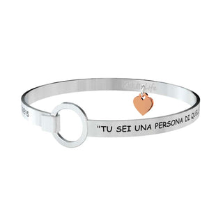 Bracciale collezionabile in acciaio 316L e rose Gold pdv,(cod.art.731058)