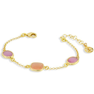 XB1026D Bracciale  con cristalli miele e rosa baby