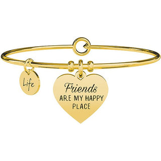 Bracciale collezionabile in acciaio 316 Gold pdv e cristalli,(Cod.art.731638)