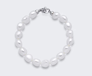 Collezione Rainbow. Bracciale in Argento con Perle e agglomerato di agata 8mm mikiko (cod.art.MB7364A4AGATA00)
