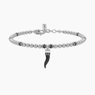 Bracciale collezionabile in acciaio 316L, gunmetal pdv e cristalli,(cod.art.732343)