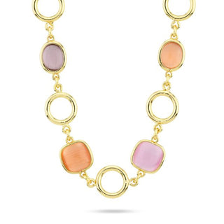 Boccadamo (cod.art.XGR731D) Collana con cristalli rosa baby, ametista viola e miele