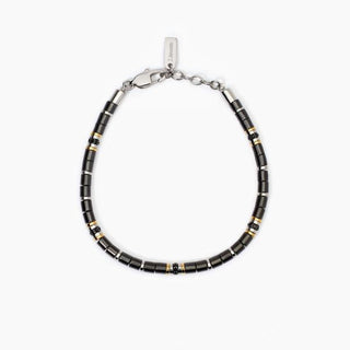 Bracciale Uomo con Cilindri di Ceramica Nera(Cod.art. 232496)