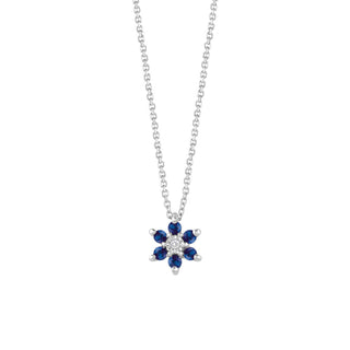 Collana in oro bianco con zaffiri e diamante(cod.art.20102667)