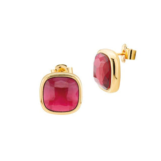 Boccadamo (cod.art.XOR722DS) Orecchini placcati oro giallo con cristallo tormalina rossa