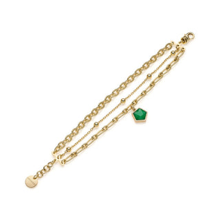 Bracciale donna UNOAERRE mix tre fili con pendente verde(Cod. art. 2202)