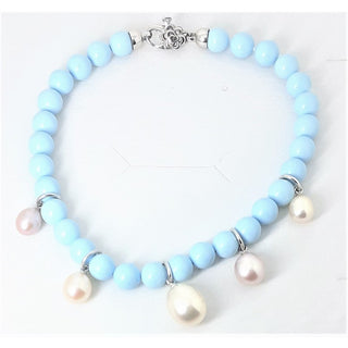 Bracciale donna in pasta di turchese con perle MIKIKO (cod.art.MB7372A4TURCHESE)