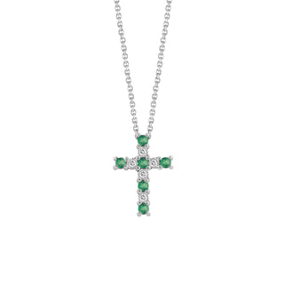 Collana in oro bianco con smeraldi e diamanti(cod.art.20101473)